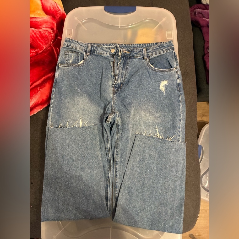 SHEIN Blue Denim Jeans
